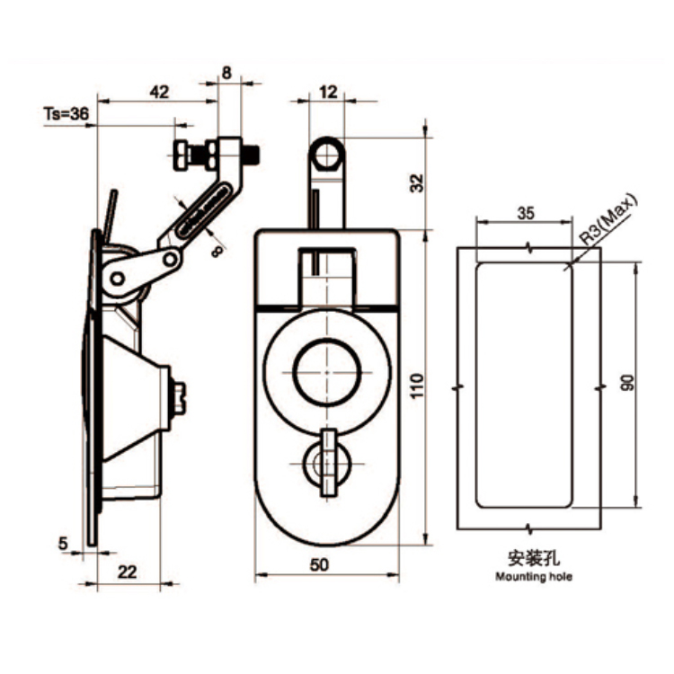 Waterdicht hendeltype compressieslot-A7305-1