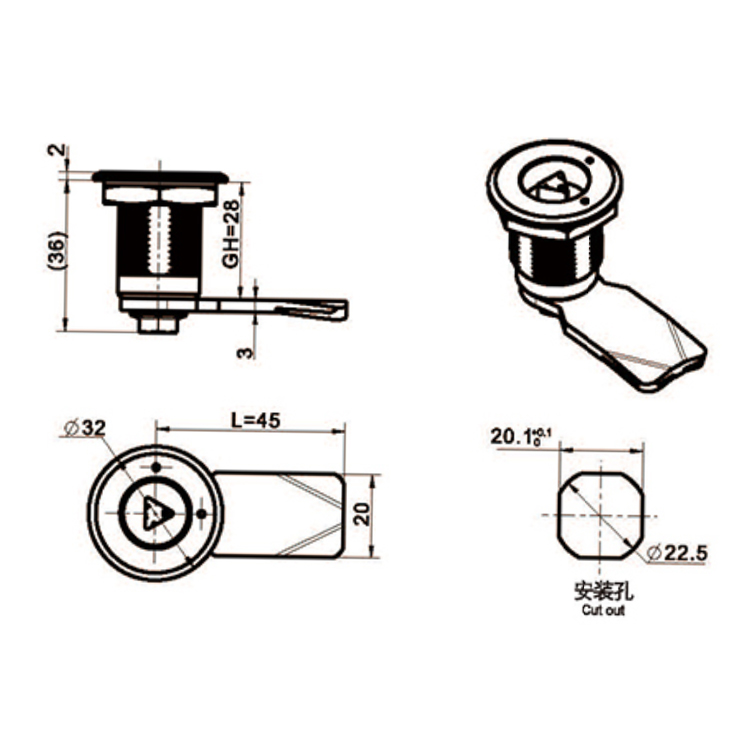 Gereedschapstype Cam Lock-A6014